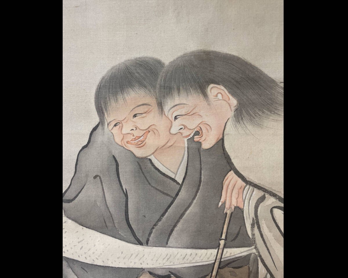 絵画 flk041205 HANGER SCROLL JAPANESE PAINTING JAPA Hermit ANTIQUE Old Kanzan