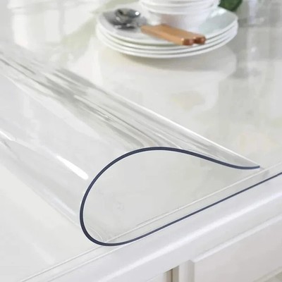 Transparent Tablecloth PVC Thicken Heat-resistant Dining Table Mat Waterproof