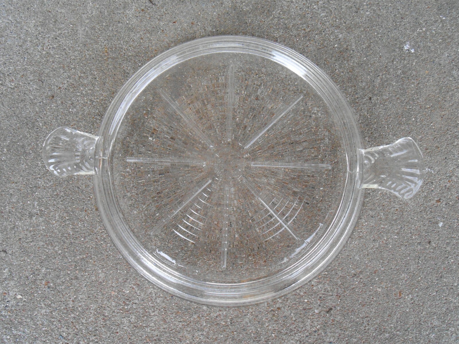 FIRE KING Clear Glass Pie Plate Holder Trivet Hot Plate VIntage eBay