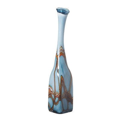 Elegant and Modern Decorative Classical Glass and Marble Vase - 27.5'' Vase, Etna
