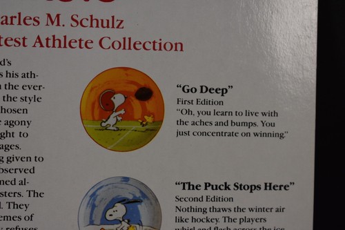 VINTAGE Schmid Peanuts 6-3/4" Plate World's Greatest Athletes Go Deep - Picture 4 of 11
