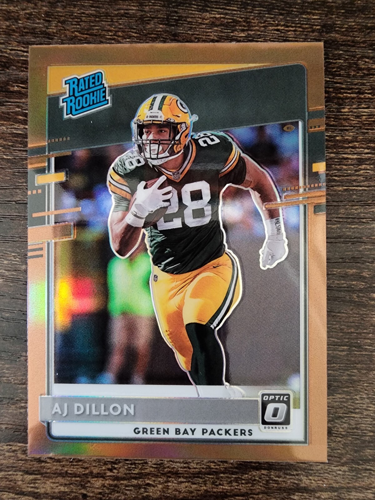AJ Dillon 2020 Optic Rated Rookie Bronze Prizm RC