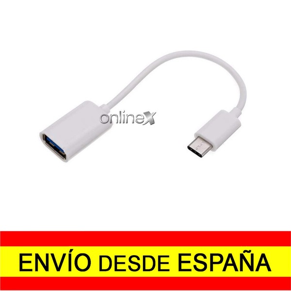 Cable Adaptador OTG USB Hembra a USB 3.1 Tipo C Macho Cable Nylon 20,5 cm a1449