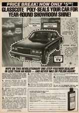 1980 Vintage Print Ad Glasscote Poly-Seals Your Car For Year-Round Showroom