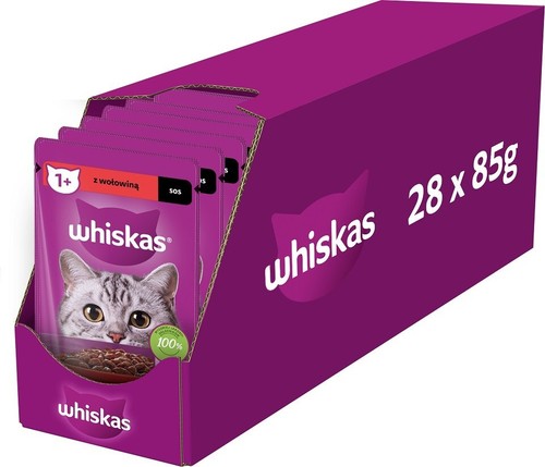 28x85g WHISKAS Nassfutter mit Rind in Soße für adulte Katzen | eBay.de