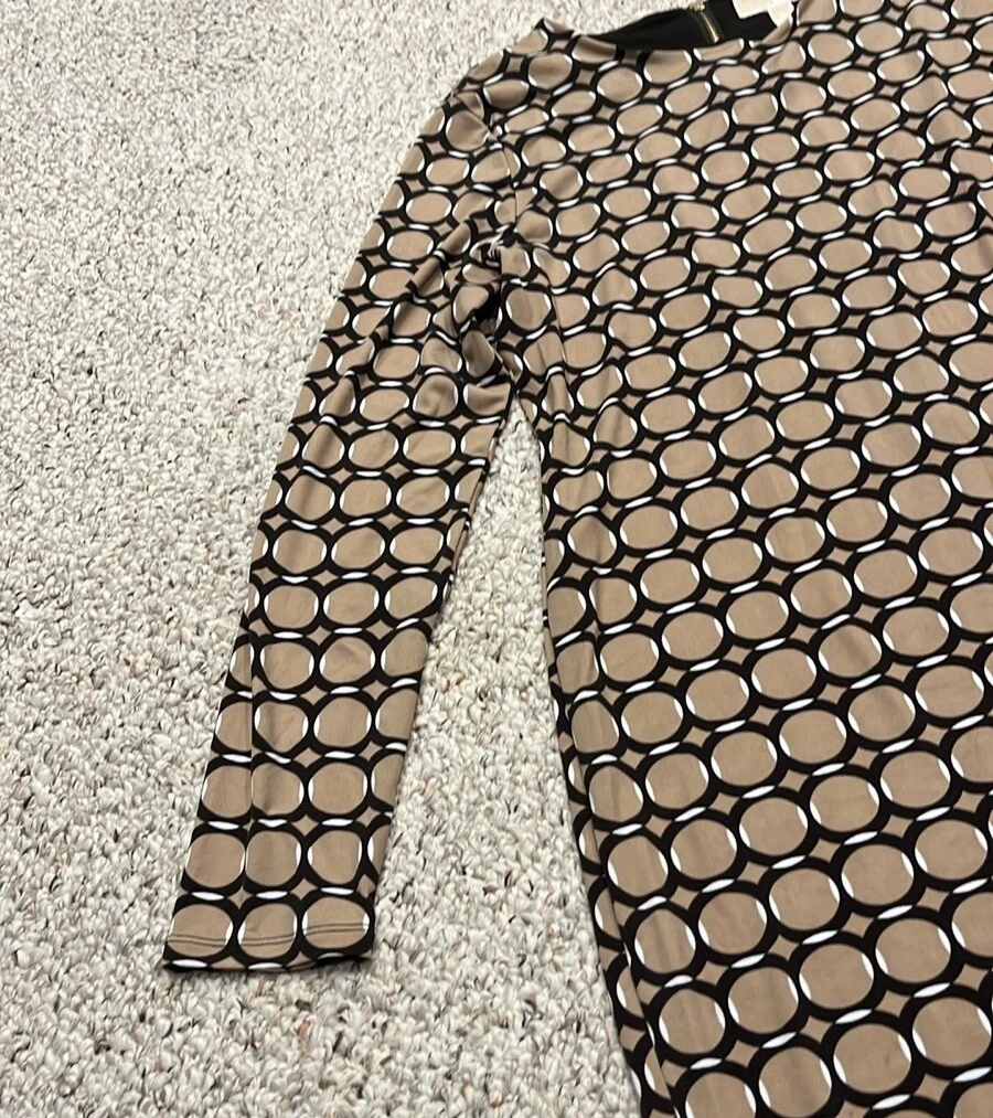 Abito midi Michael Kors Neiman Marcus Op Art geometrico carriera lavoro taglia XL