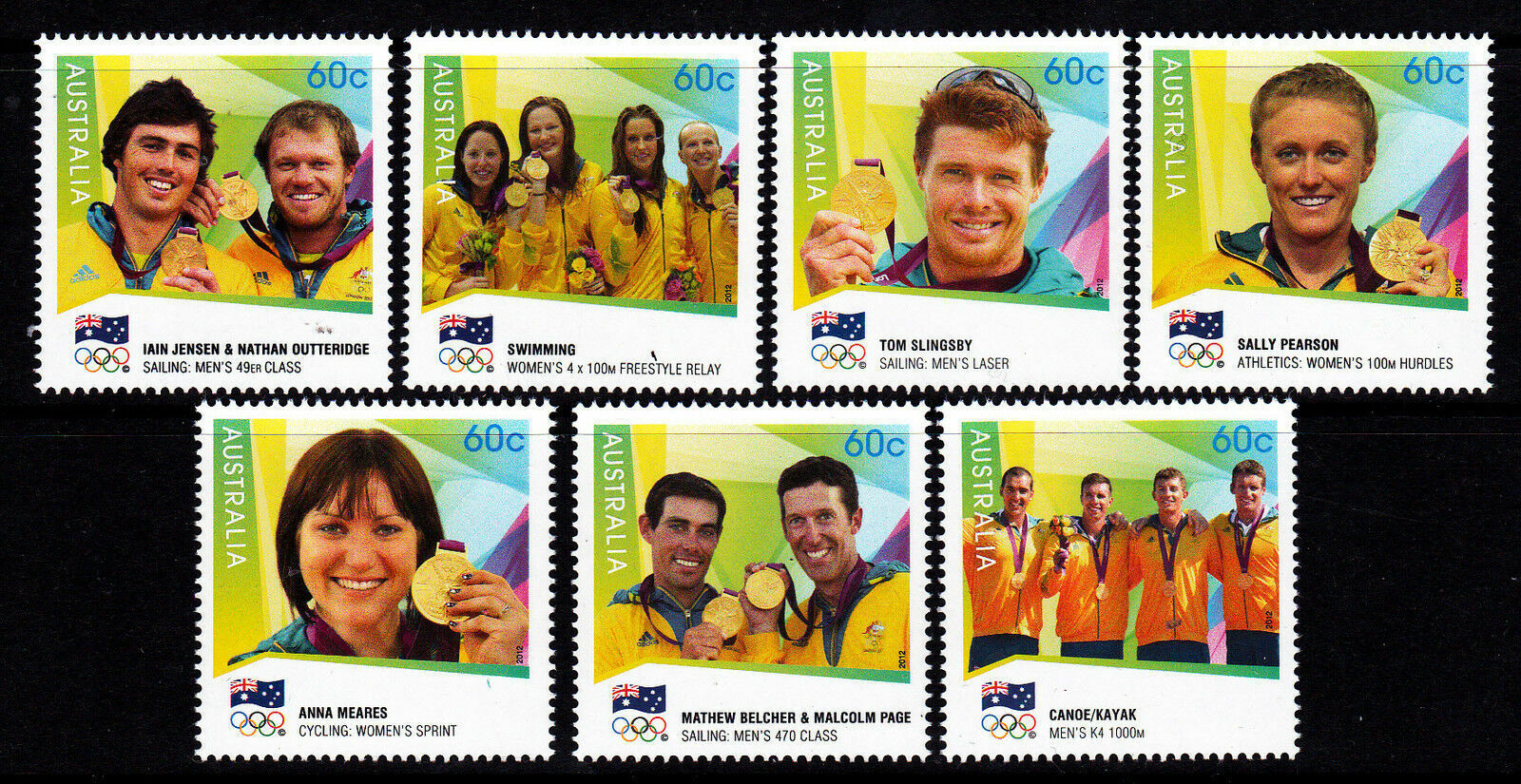 2012 Australian - London Olympic Games - Gold Medallists  - MNH set of 7