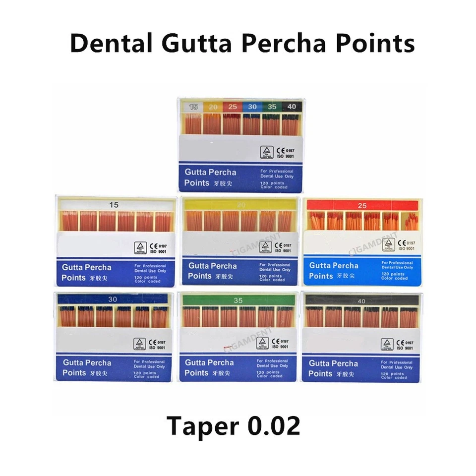 Dental Endo Gutta Percha Points Endodontic Root Canal Taper 0.02/0.04/0.06 - Image 2 of 4