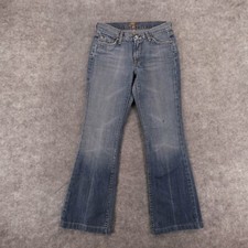 7 For All Mankind Jeans Womens 28 Low Rise Boot Cut Med Wash Fade Made in USA
