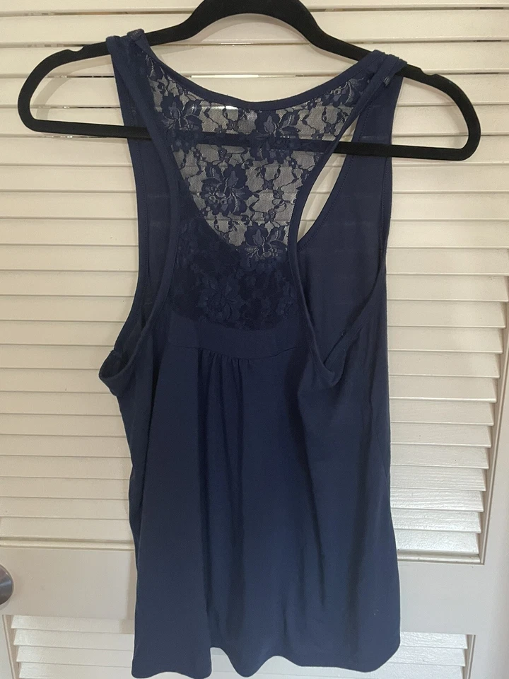 Camiseta sin mangas Gap Body azul marino algodón suave fluida espalda deportiva talla L Foto 2 de 4