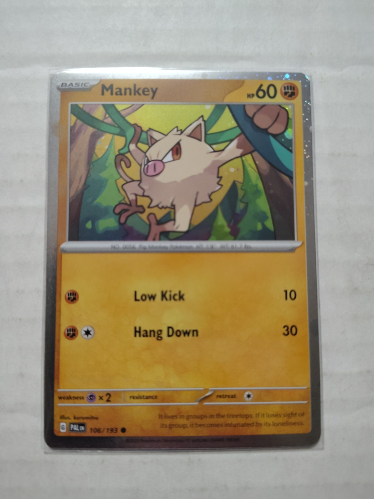 Pokemon Paldea Evolved Cosmos Holo Mankey 106/193 