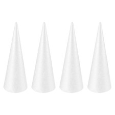 4 Pack 12.6x4.53 Inch Foam Cones for DIY Arts Crafts Polystyrene Tree