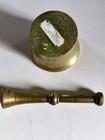 Vintage Cast Metal Brass or Bronze Apothecary MORTAR & PESTLE — photo 8
