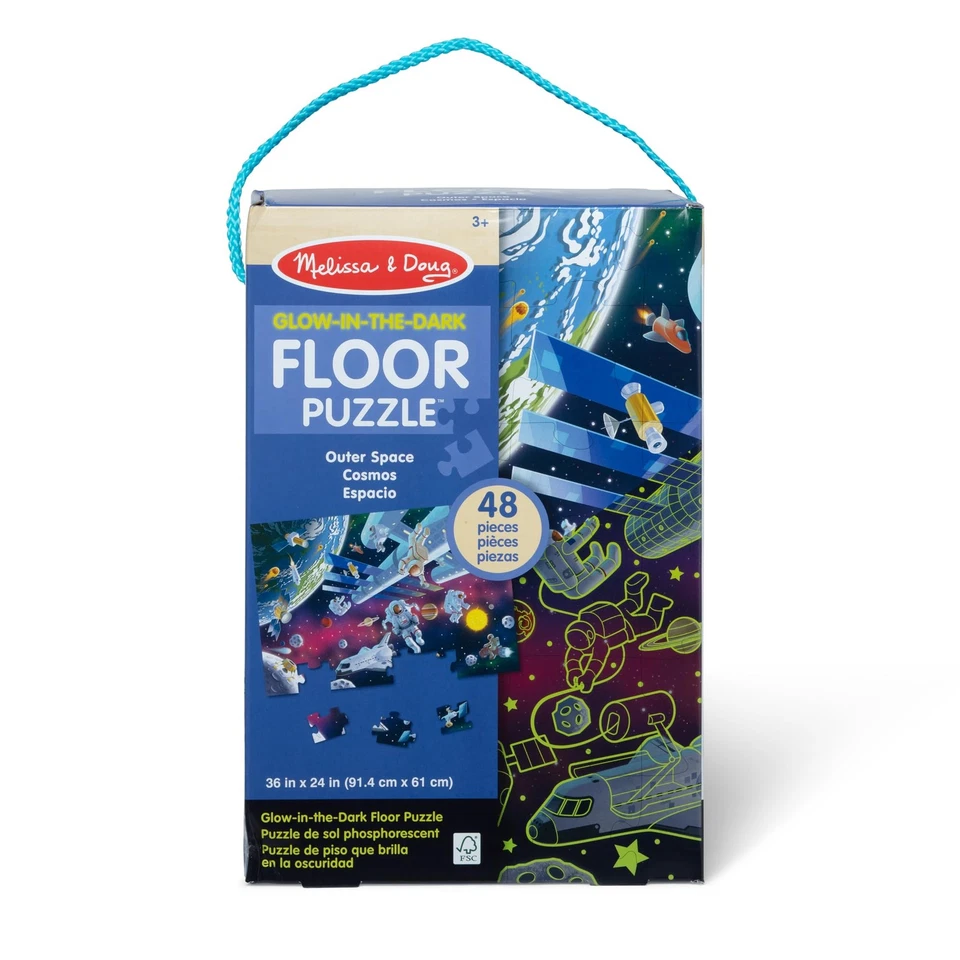 Melissa & Doug Puzzle da pavimento in cartone fosforescente Avventure Spazi CPVo - Immagine 3 di 4
