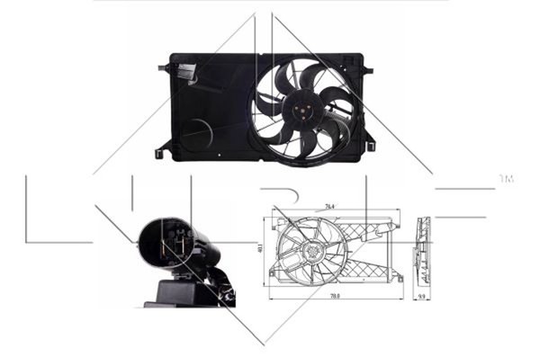 NRF LüFter MotorküHlung 47291 LFN7 Y406 Y601 LF72 FüR BK LF50 Mazda LFN8 12V GG-image