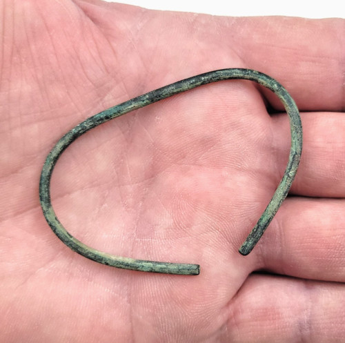 Historic Fur Trade Brass Wire C-Shape Bracelet - South Dakota Arikara Artifact