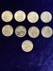 90% Silver Coins -  (9) WASHINGTON QUARTERS LOT - All -1964 Shiny Coins