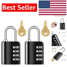 2-Pack Waterproof 4-Digit Combination Padlock - Secure  Reliable Locking System