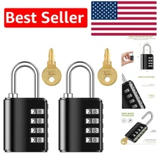 2-Pack Waterproof 4-Digit Combination Padlock - Secure & Reliable Locking System