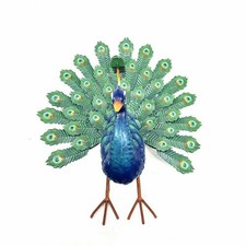 Pfau aus Metall Wetterfest Metallpfau Stabil f&uuml;r Vorgarten