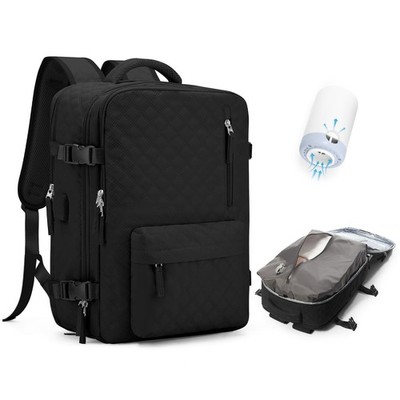 WONHOX Travel Vacuum Storage Backpack with Air Large, A1-black(with Pump) 