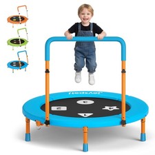 3FT Kids Trampoline with Adjustable Handle, 36  Foldable Mini Trampoline for ...