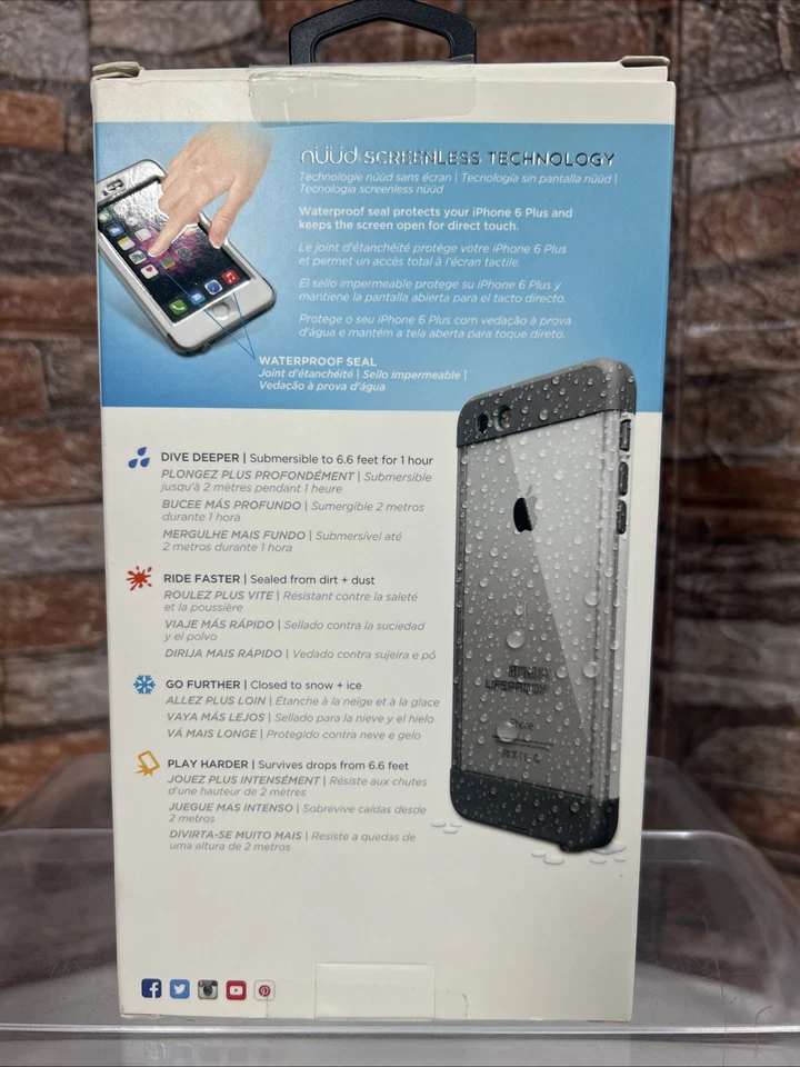 GENUINE Lifeproof  NUUD Waterproof Case for iPhone 6 Plus White/Gray NEW/SEALED - Image 2 of 4
