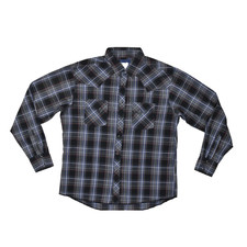 Wrangler Size XL Men's Black Blue Plaid Western Snap Long Sleeve Shirt MVG143M