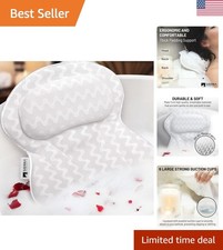 Large Luxury Bath Pillow - Secures with Suction Cups for Ultimate Relaxation