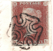 Product Image: GB 1841 PENNY RED Cover SG.7 1d BLACK PLATE 9 (SL) *GREENOCK* MX c£1,200  XB23