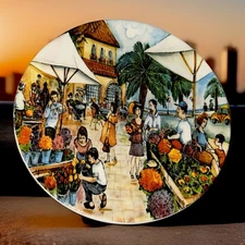 Vintage Effetti d' Arte 11" "Flea Market" Dinner Plate --  Made in Italy