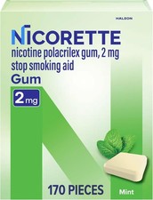 Nicorette Nicotine Gum to Stop 2mg Smoking - Mint - 170 Count EXP 12/2027 