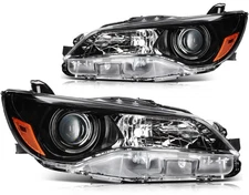 For 2015 2016 2017 Toyota Camry Black Housing Clear Lens Headlights Assembly L+R