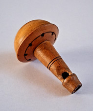 Gorgeous Antique Mushroom Shaped Treen Wooden Whistle Sounds Amazing So Tactile