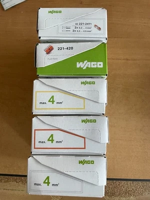 Wago Klemmen Konvolut Serie 221(221-420/221-2411/221-412/221-413/221-415)