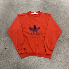 Vintage Adidas Trefoil Logo Sweatshirt Red Crewneck Size M/L