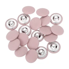 20Pcs Fabric Cloth Covered Button, 20mm 32L Metal Shank Buttons, Pink