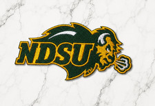 NORTH DAKOTA STATE BISON NCAA EMBROIDERED IRON ON PATCH 3.75"X2" FREE SHIPPING