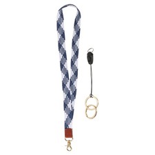 Cute Keychain Neck Lanyard for Women Men, Blue White