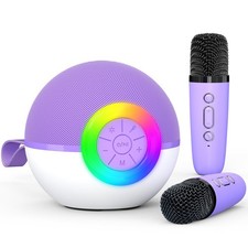 Karaoke Microphone Machine Toys for Kids Adults, Mini Portable Bluetooth Spea...