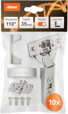 BLUM 10x CLIP top BLUMOTION Möbelscharnier 110° I Softclose Topfscharnier 35mm I
