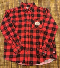Magellan Shiner Flannel Long Sleeve Button Shirt Men’s L Red Plaid
