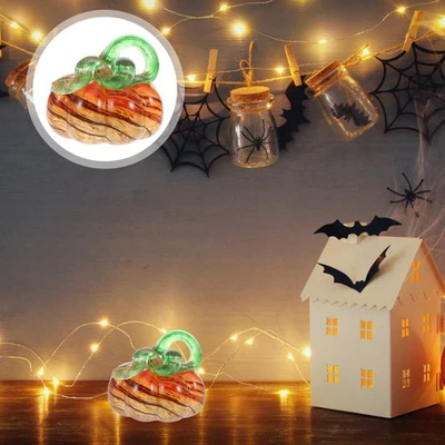 Pumpkin Figurine Handmade Glass Figurines Blown Crystal Vegetables - Image 1 of 4