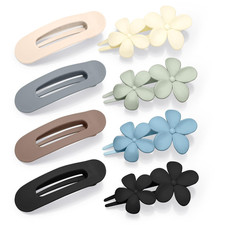 Flat Hair Clips Set of 8 Matte Claw Clips 2 Styles Medium Hair Women Girls Style