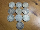 Lot of Ten (10) U.S. Morgan & Peace Dollars 90% Silver Various Years 3 O’s 1 S