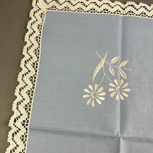 ✅ Mitteldecke Tischdecke Tischläufer 53x53 Spitze bestickt Blumen Deckchen Neu - Bild 5 von 9