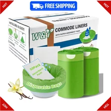 50 W&Y Potty Liners + 50 Absorbent Pads – Vanilla Scented – For Potty & Camping