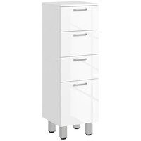Badezimmerschrank Schmal, Toilettenschrank Mit 4 Schubladen Weiß