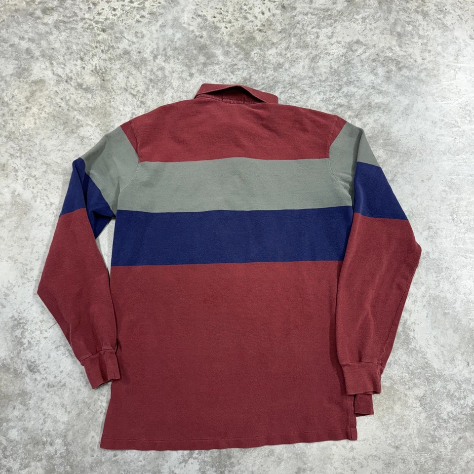 Vintage Polo Ralph Lauren Shirt Mens Large Rugby Stripe Made USA Long Sleeve 90s - Image 4 of 4
