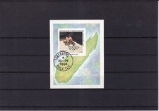 SA30d Madagascar 1994 Handicraft - Map used minisheet imperf